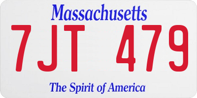 MA license plate 7JT479