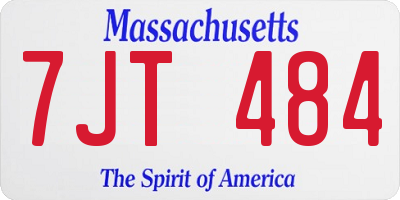 MA license plate 7JT484