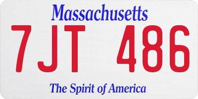 MA license plate 7JT486