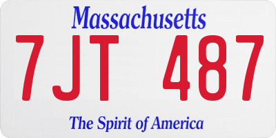 MA license plate 7JT487