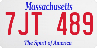 MA license plate 7JT489
