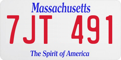 MA license plate 7JT491