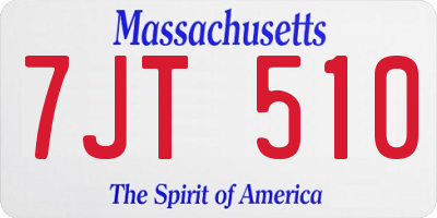 MA license plate 7JT510