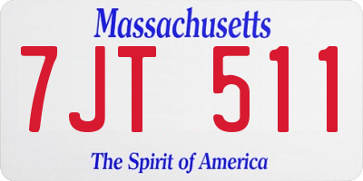 MA license plate 7JT511