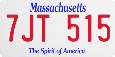 MA license plate 7JT515