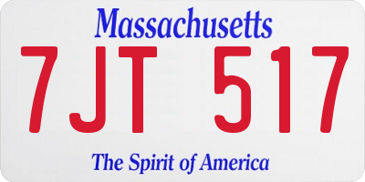 MA license plate 7JT517
