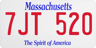MA license plate 7JT520