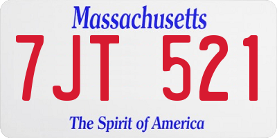 MA license plate 7JT521