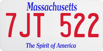 MA license plate 7JT522