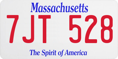 MA license plate 7JT528