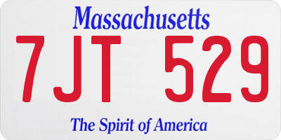 MA license plate 7JT529