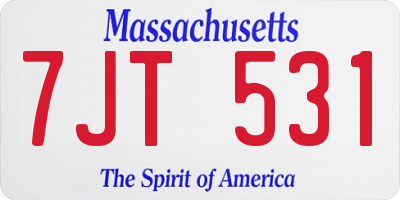 MA license plate 7JT531