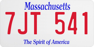 MA license plate 7JT541