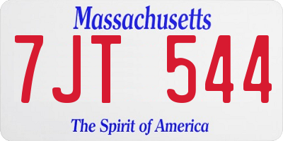 MA license plate 7JT544