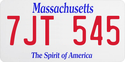 MA license plate 7JT545