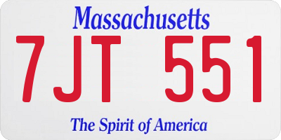 MA license plate 7JT551
