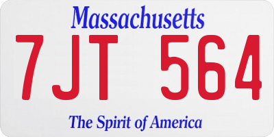 MA license plate 7JT564