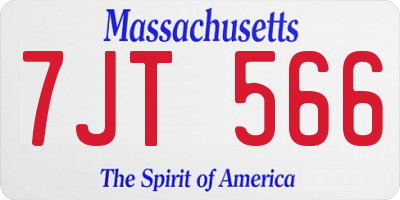 MA license plate 7JT566