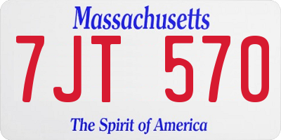 MA license plate 7JT570