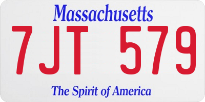 MA license plate 7JT579