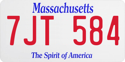MA license plate 7JT584