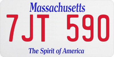 MA license plate 7JT590