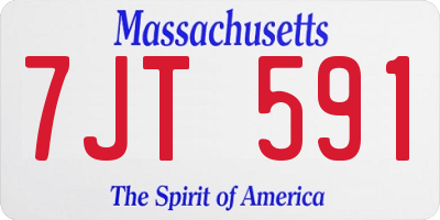 MA license plate 7JT591