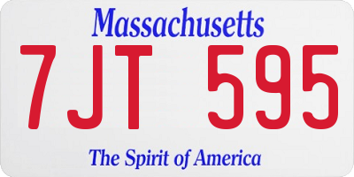 MA license plate 7JT595
