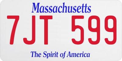 MA license plate 7JT599