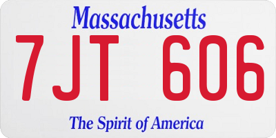 MA license plate 7JT606