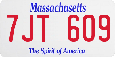 MA license plate 7JT609