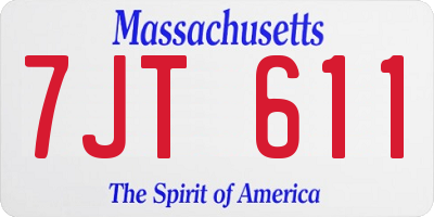 MA license plate 7JT611