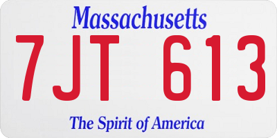 MA license plate 7JT613