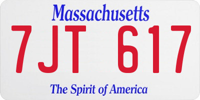 MA license plate 7JT617