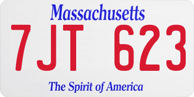 MA license plate 7JT623