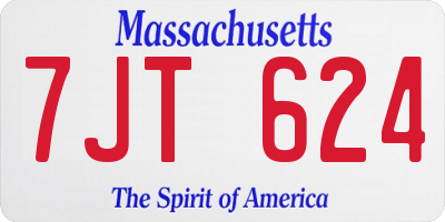 MA license plate 7JT624