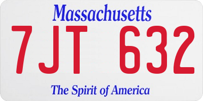 MA license plate 7JT632