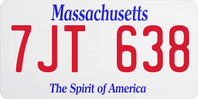 MA license plate 7JT638