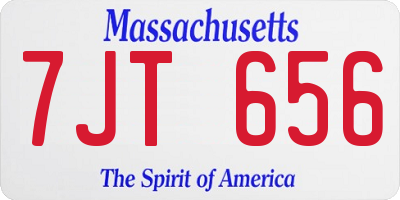 MA license plate 7JT656