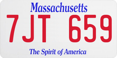 MA license plate 7JT659