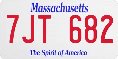 MA license plate 7JT682