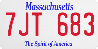 MA license plate 7JT683