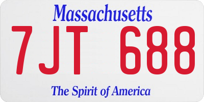 MA license plate 7JT688