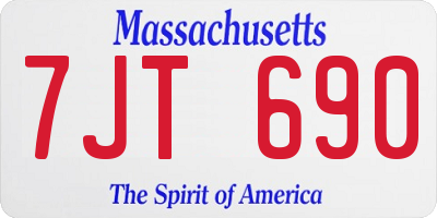 MA license plate 7JT690
