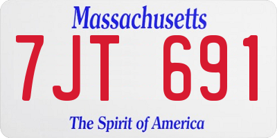 MA license plate 7JT691