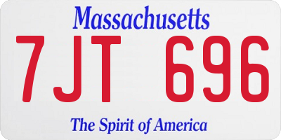 MA license plate 7JT696