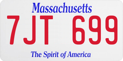 MA license plate 7JT699