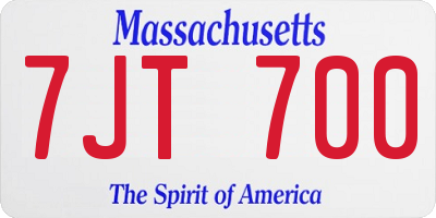MA license plate 7JT700