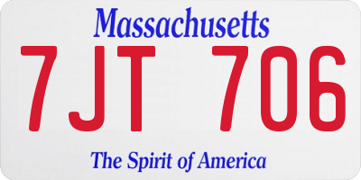 MA license plate 7JT706
