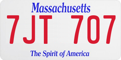MA license plate 7JT707